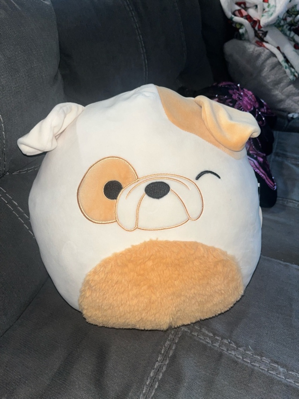 Squishmallows Cream & Tan Dog Plush Cushion